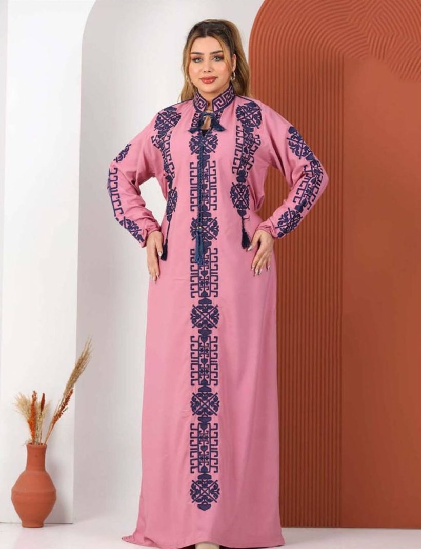 A1043 عبايه استقبال قطن شكل خليجي كود