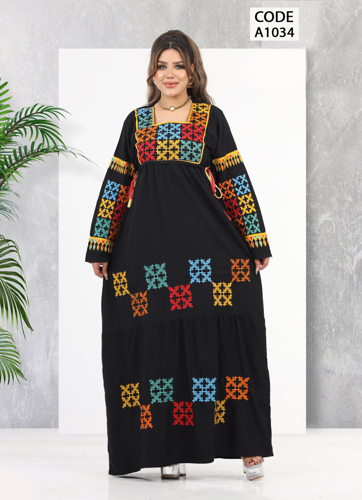 A1034 عبايه استقبال قطن كود