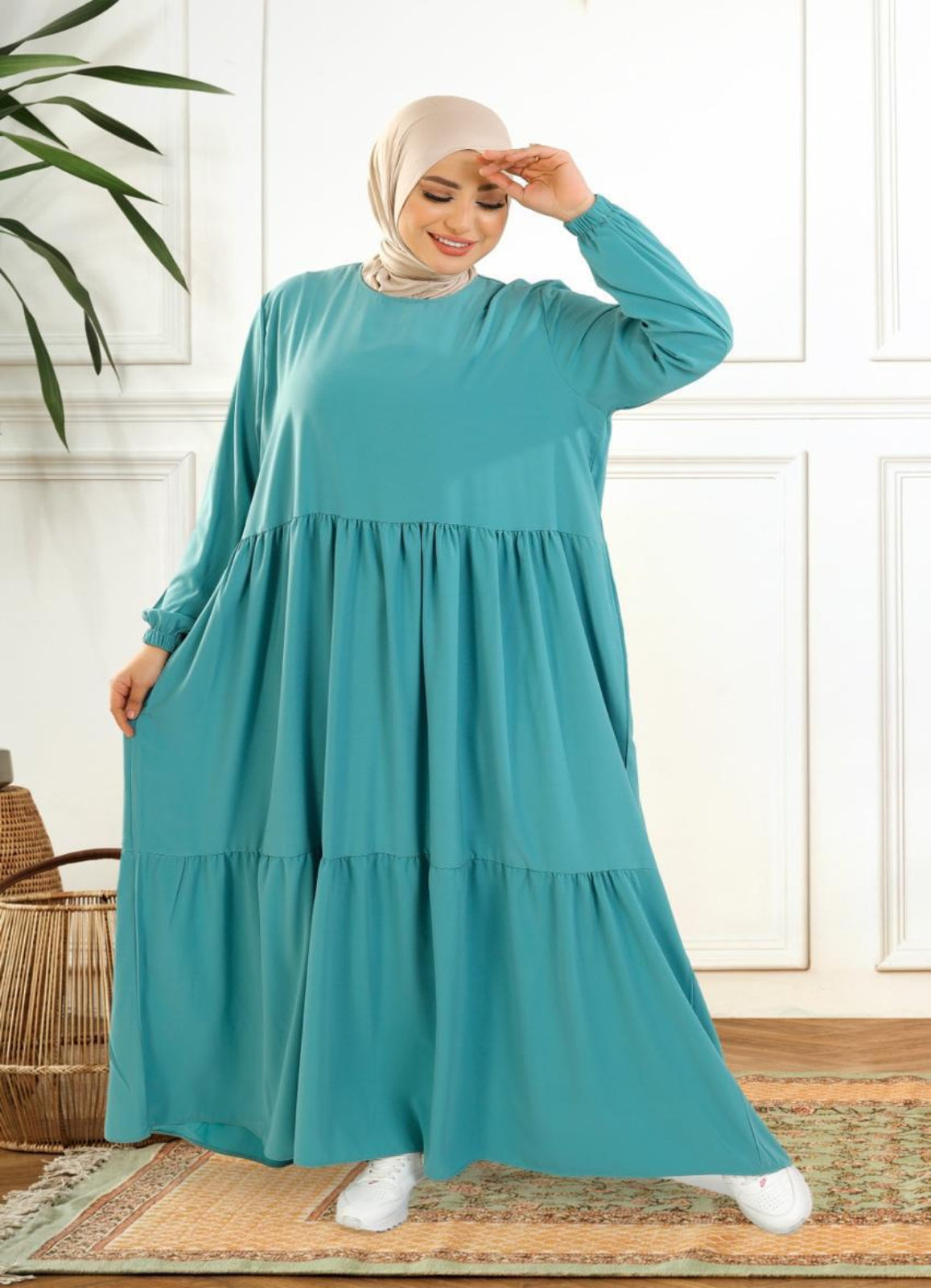فستان محجبات كلوش كود 1501
