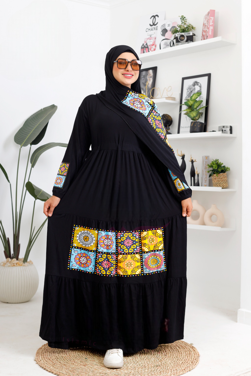 فستان محجبات قطن كود 022