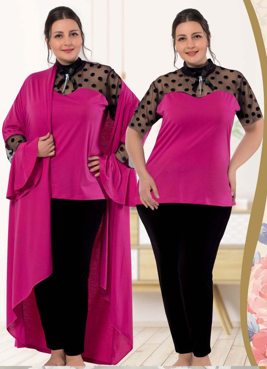بيجامة نسائي 3 قطع كود 35567 تركي