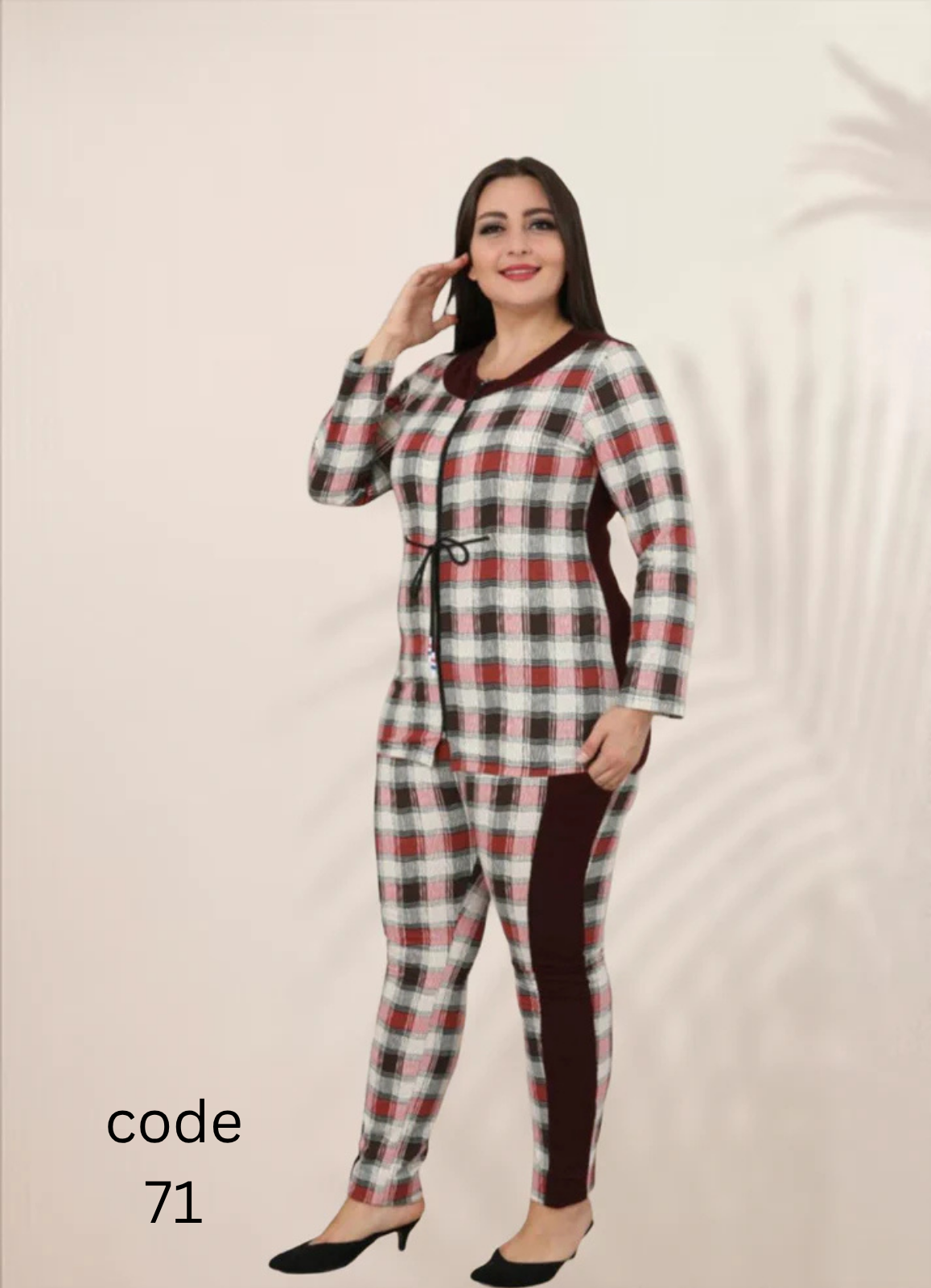 بيجامة 2 قطعة كود 71 بني