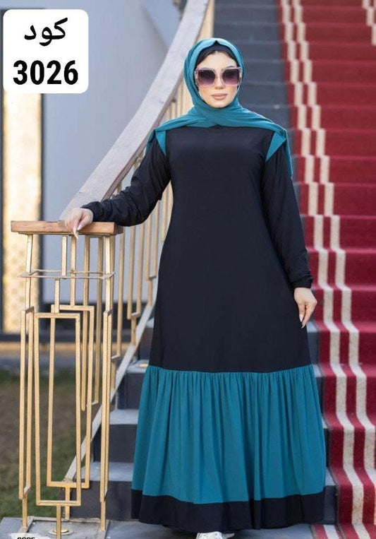 فستان محجبات قطن كود 3026