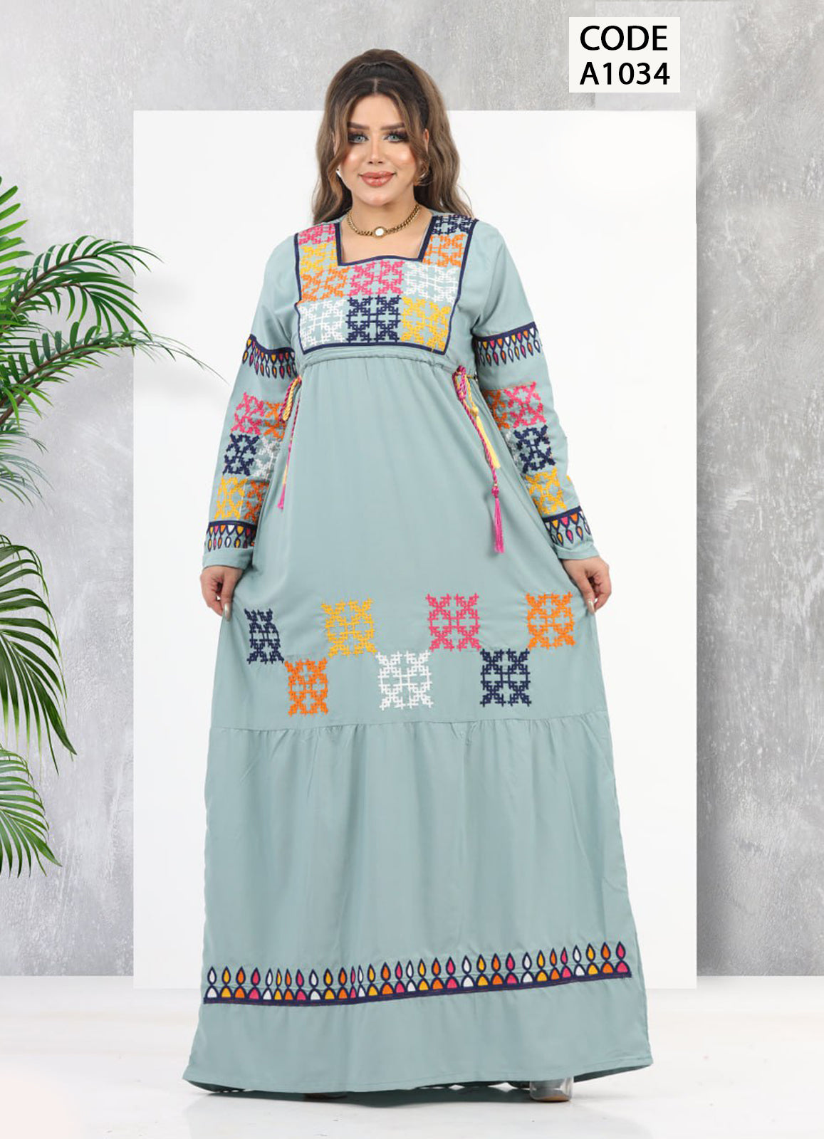 A1034 عبايه استقبال قطن  كود