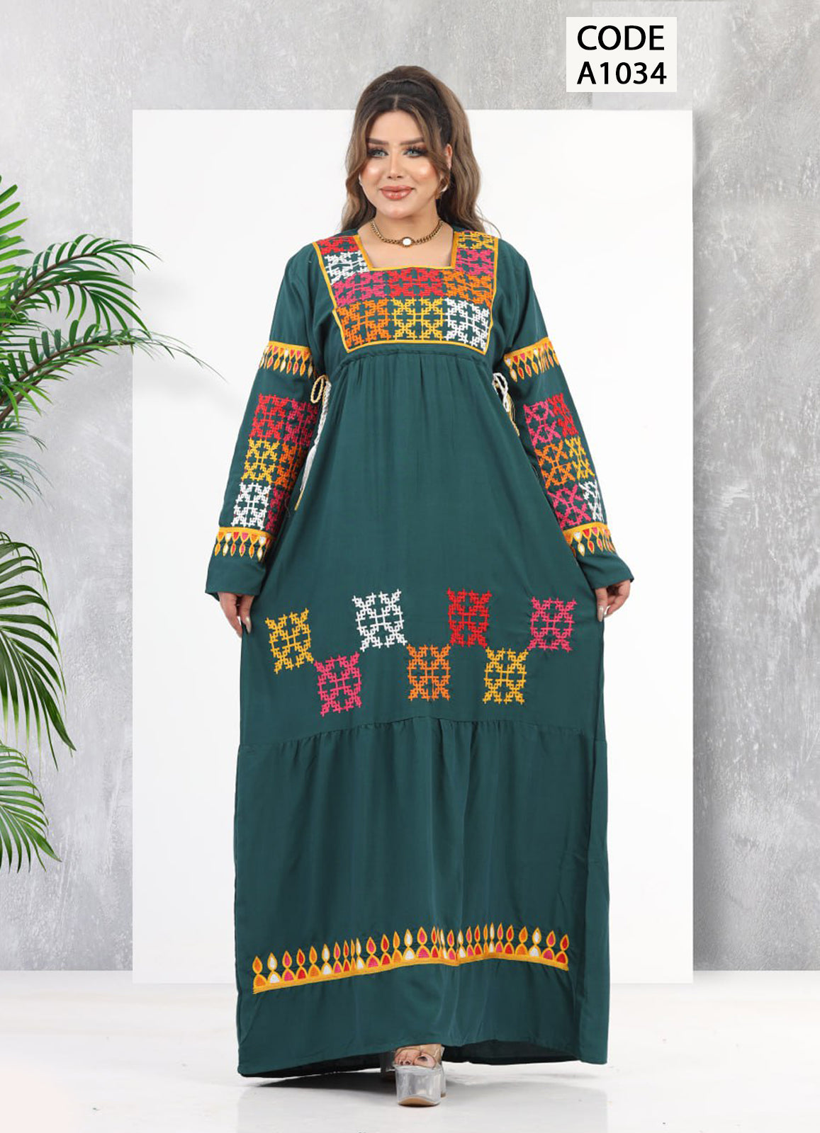 A1034 عبايه استقبال قطن  كود