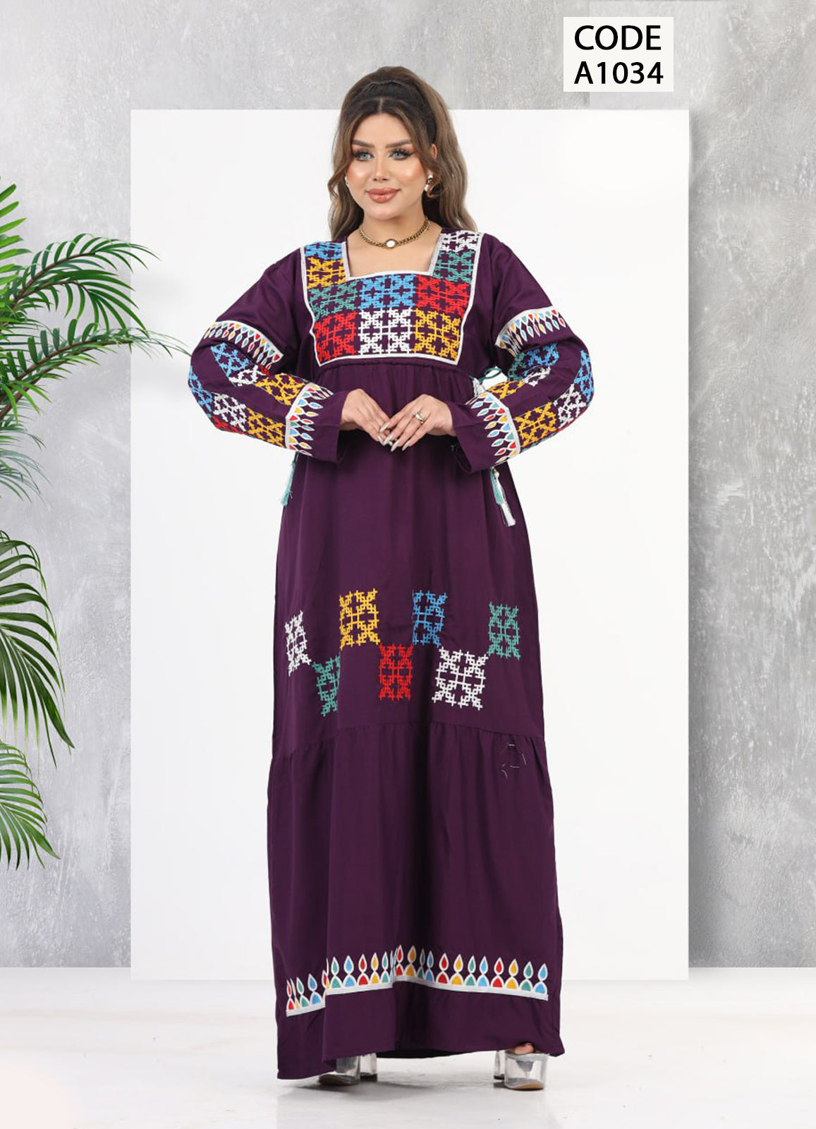 A1034 عبايه استقبال قطن  كود