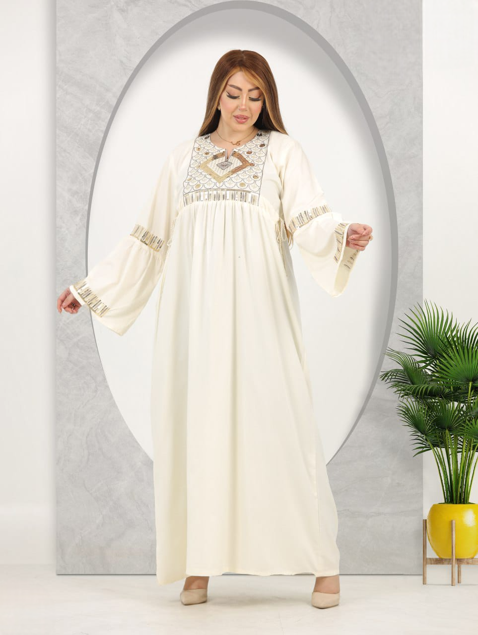 A1039 عبايه استقبال قطن  كود