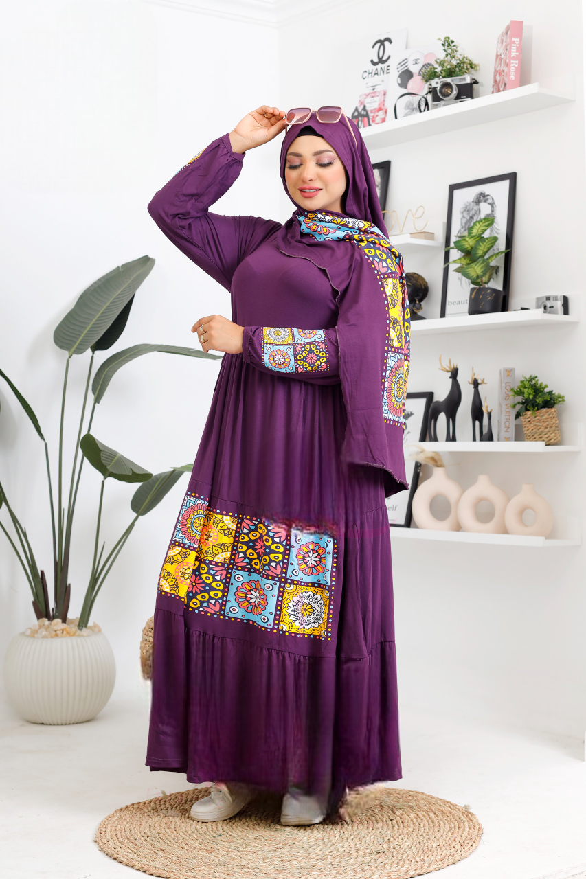 فستان محجبات قطن كود 022