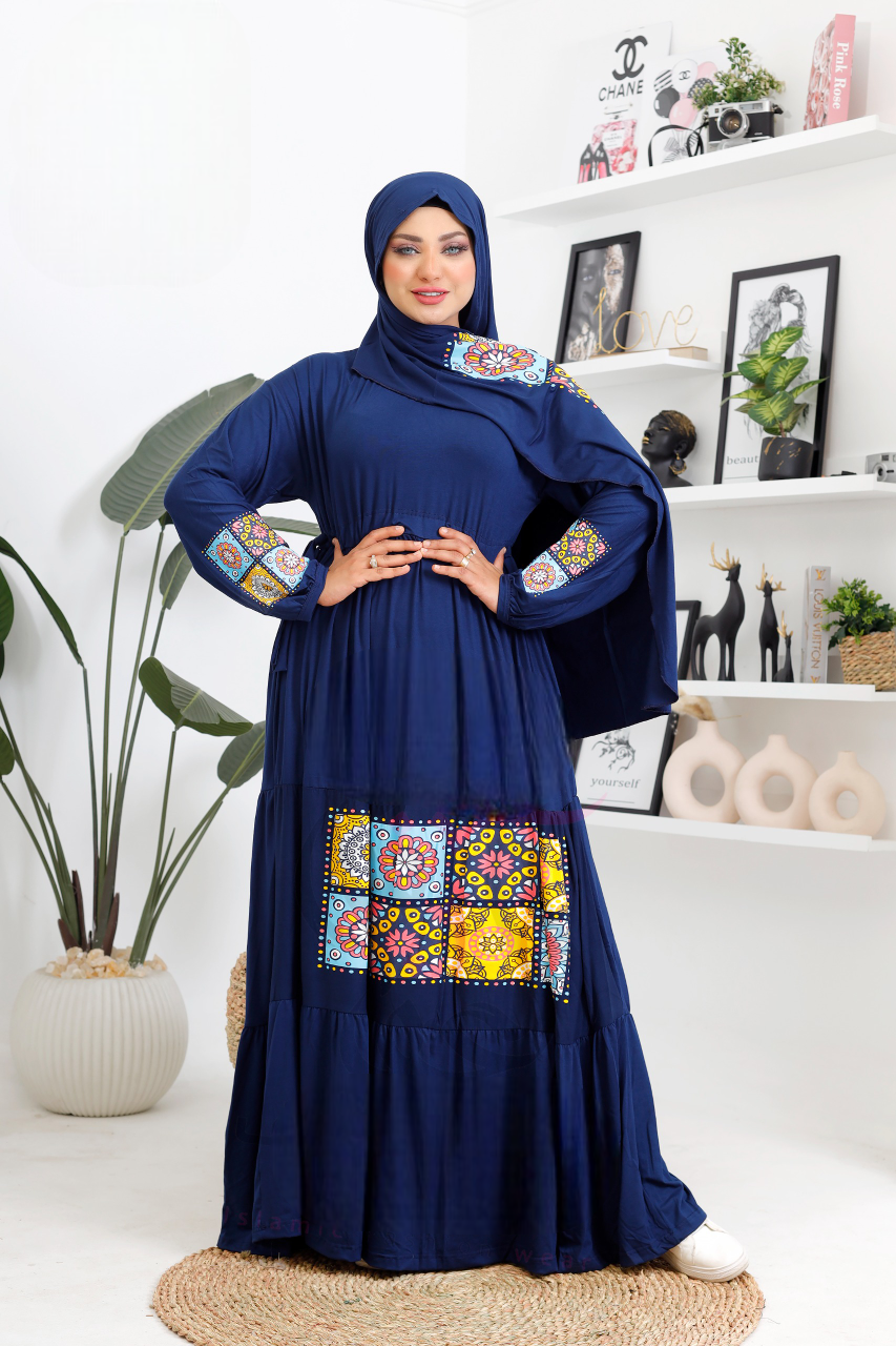 فستان محجبات قطن كود 022