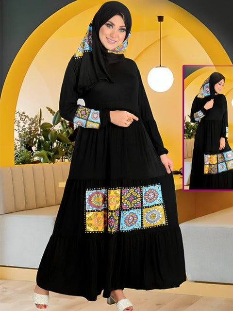 M S Y فستان محجبات 022 اسود من
