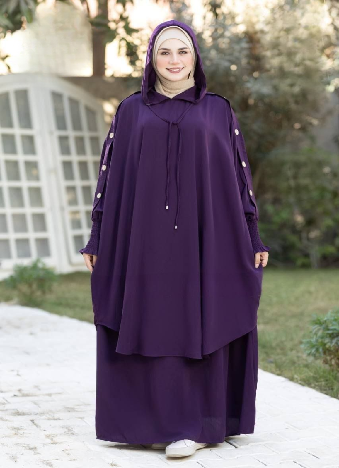 طقم خروج محجبات 2 قطعة حريمى كود 523