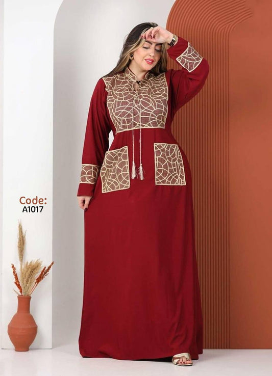 A1017 عبايه استقبال قطن  كود
