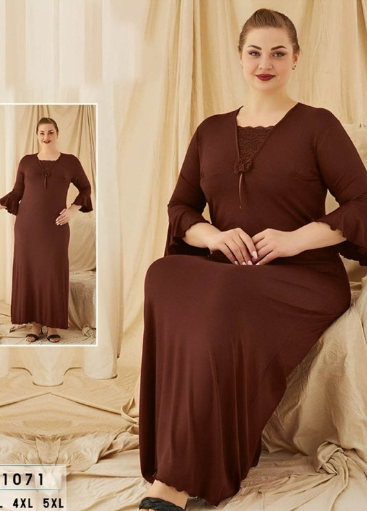 M S Y عبايه منزلي لون بني بيج سايز تركي صيفي 1071 من