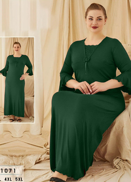 M S Y عبايه منزلي لون اخضر بيج سايز تركي صيفي 1071 من