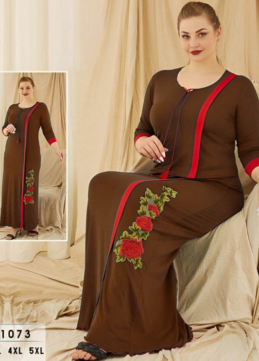 M S Y عبايه منزلي لون بني بيج سايز تركي صيفي 1073 من