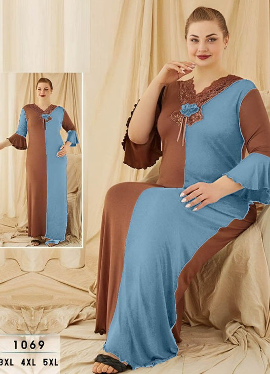M S Y عبايه منزلي ازرق تركي صيفي 1069 من
