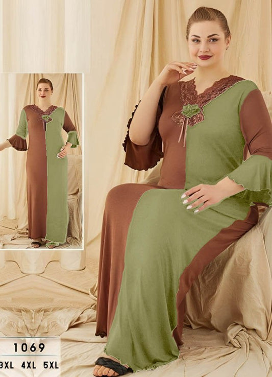 M S Y عبايه منزلي اخضر تركي صيفي 1069 من