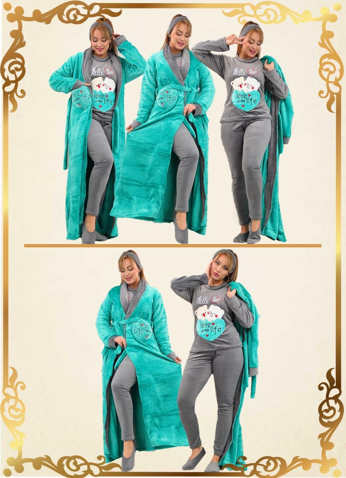 MSY بيجامة حريمي 8 قطع شتوي 9047