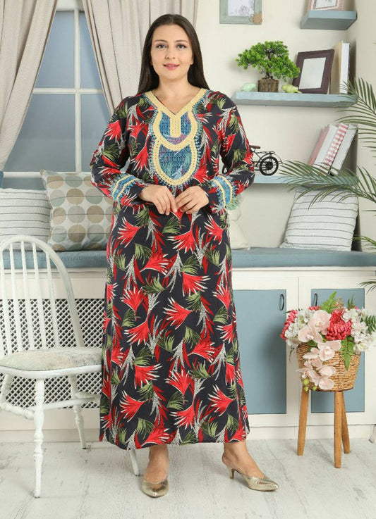 جلابية سارة تركي احمر×اخضر