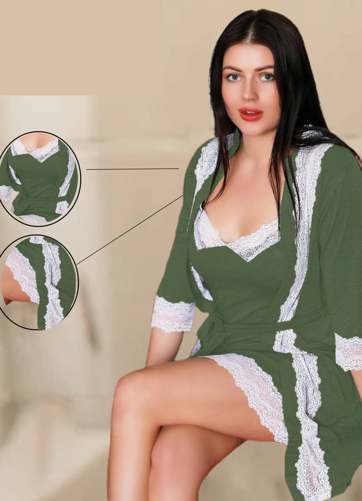 فستان+ روب منزلى كود 7026